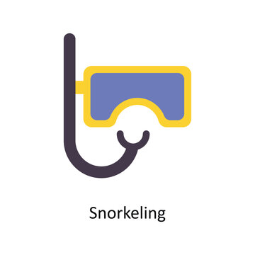 Snorkeling vector Flat Icons. Simple stock illustration stock illustration