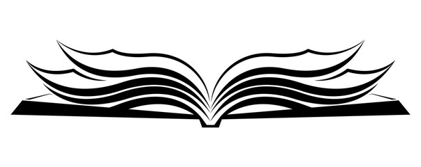 Bookstore logo design.  Open book
