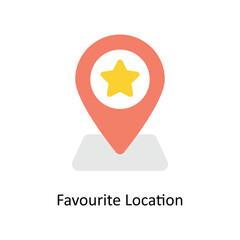 Favorite Location vector Flat Icons. Simple stock illustration stock illustration