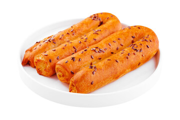 pastry with apple and flax seeds