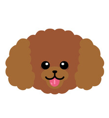 Cute Poodle Dog Face Character