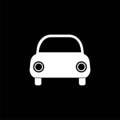 Car front glyph icon. Simple solid style sign symbol icon isolated on black background.