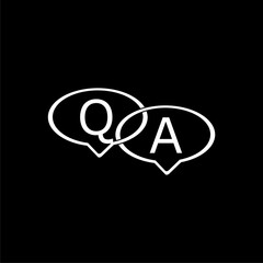 Speech bubbles with Question and Answer icon isolated on black background.