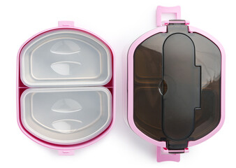 Plastic food container isolated on white background