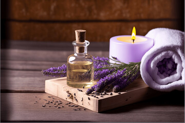 Obraz na płótnie Canvas Soothing Spa Experience with Lavender Fragrance Candles for Total Relaxation