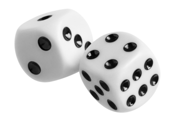 Two dices with black dots cut out