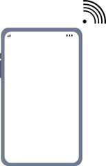  Mobile phone blank screen wireless signal symbol vector 