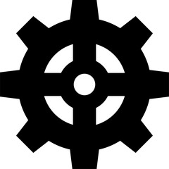 Industrial Supply Chain Symbol Machine Wheel Gear Icon. Vector Image.