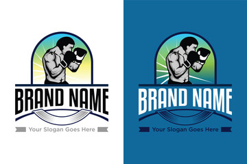 Boxing sport logo illustration design