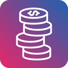 Stack Of Coins Icon Style