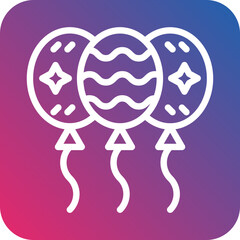 New Year Balloons Icon Style