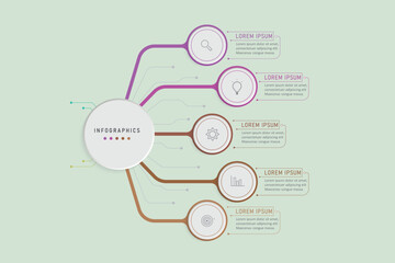 design template for infographics 5 element