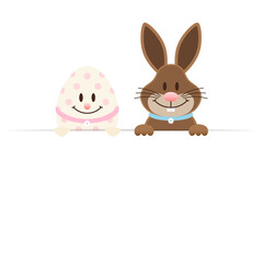 Osterei & Osterhase Halten Banner