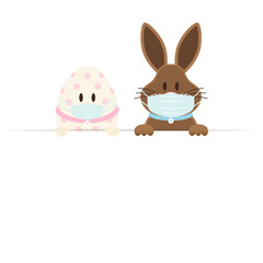 Osterei & Osterhase Maske Halten Banner