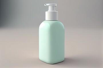 A 3d render illustration of a blank cosmetic pump bottle mockup template. Generative AI