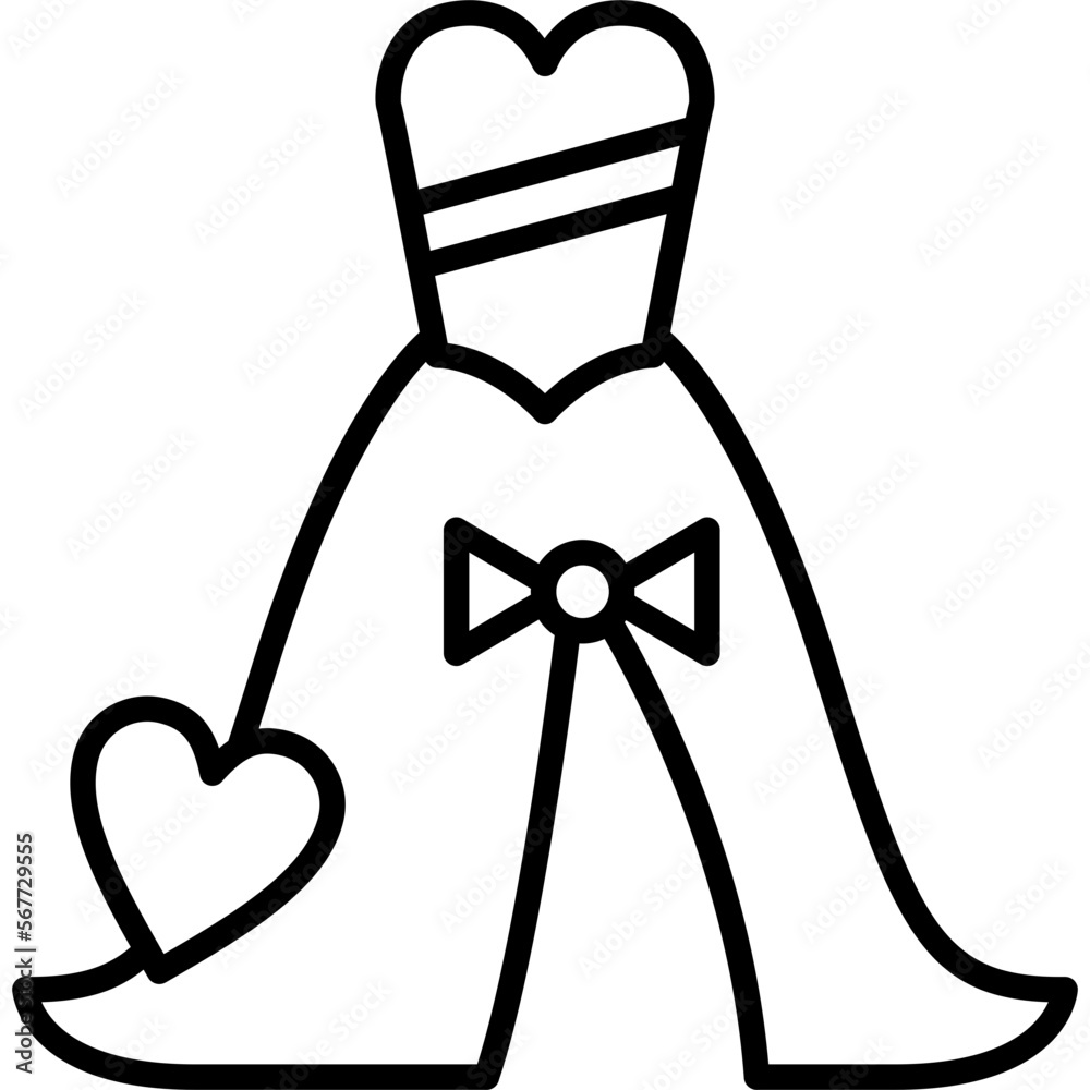 Poster wedding dress icon