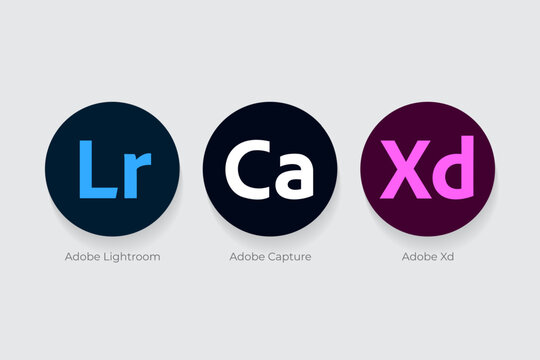 Adobe Lightroom, Adobe Capture and Adobe Xd logos