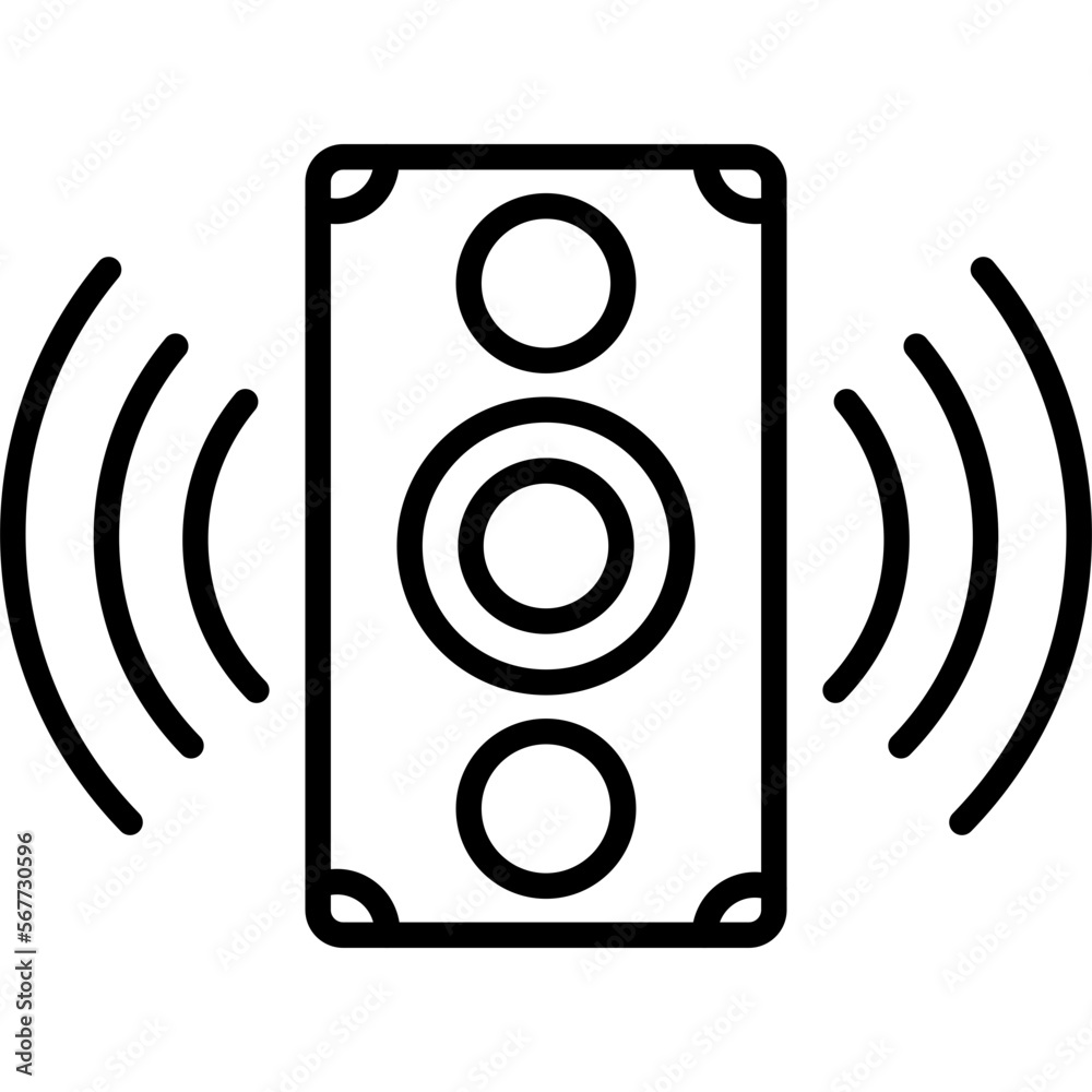 Wall mural sound speaker icon