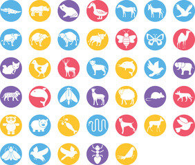 Animal icons pack, Birds Pack, Animal icons pack, pet icons set, mammal vector icons, zoo animal set