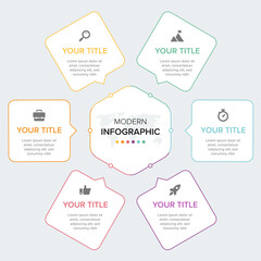 Creative concept for infographic element vector 6 options, steps, list, process. Abstract elements of graph, diagram with steps, options, parts or processes, timeline infographics, workflow or chart.