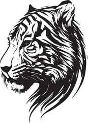 Vector illustration of tiger head with ornament