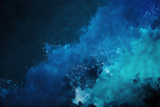 Abstract watercolor paint background dark blue color grunge  texture for background, banner hd ultra definition