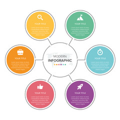 Creative concept for infographic element vector 6 options, steps, list, process. Abstract elements of graph, diagram with steps, options, parts or processes, timeline infographics, workflow or chart.