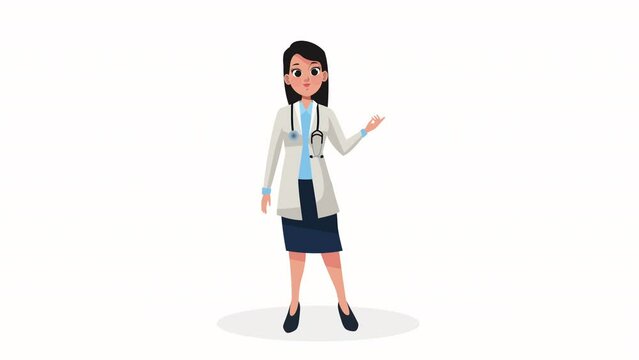 female doctor speaking character animation