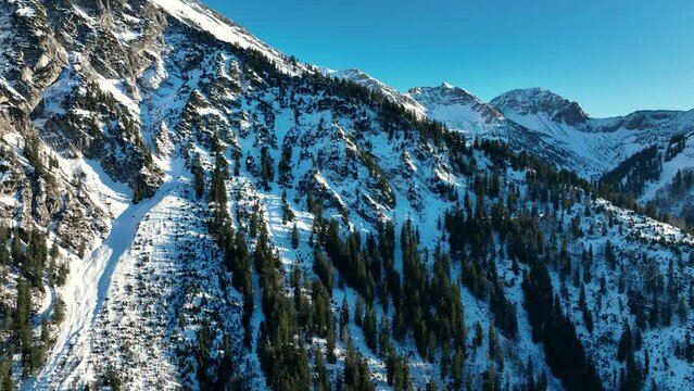 Germany, Bavaria, Hingtersteiner Valley near Bad Hindelang in winter