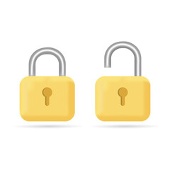Padlock vector image. The padlock is locked and unlocked