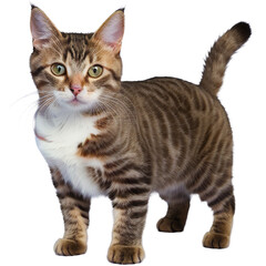 Cute and Little Dark brown cat with stripes