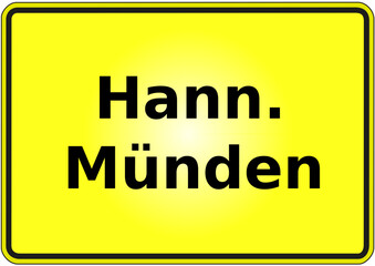 Fototapeta premium Stadteingangsschild Deutschland Stadt Hann. Münden