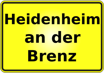 Fototapeta premium Ortseingangsschild Deutschland Stadt Heidenheim an der Brenz