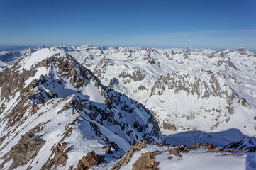 Mountains Pyrenees Winter Snow