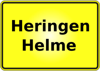 Fototapeta premium Ortseingangsschild Deutschland Stadt Heringen-Helme