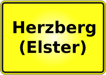 Ortseingangsschild Deutschland Stadt Herzberg (Elster)