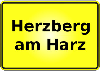 Ortseingangsschild Deutschland Stadt Herzberg am Harz