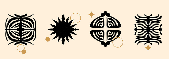 ABSTRACT BOHO MODERN TRENDY ELEMENT POSTER VECTOR