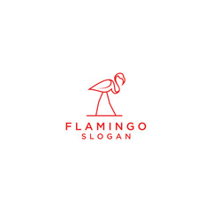Flamingo geometric polygonal logo vector icon design template