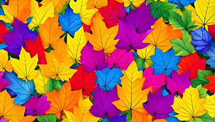 Fototapeta na wymiar background colorful leaves, AI generated