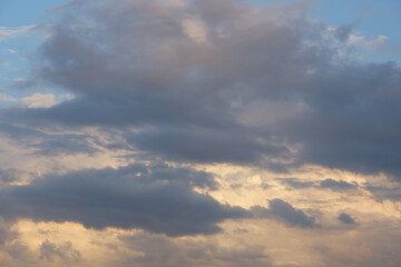 background of the setting sun in the evening