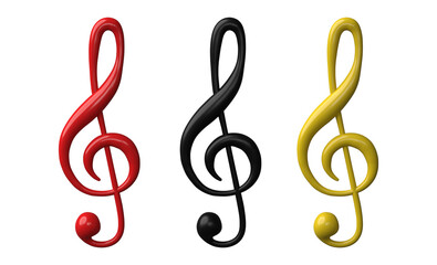 Set of melody icon 3D render, png file format.