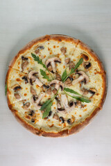 pizza on a table