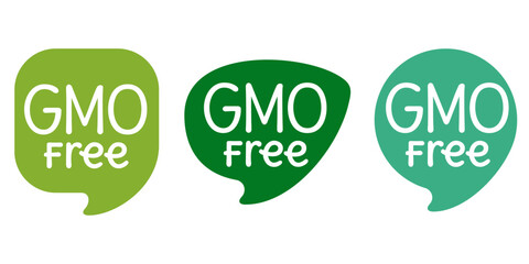 GMO free label in different pin shapes