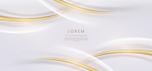 Luxury goleden curved lines on white background. Template luxury premium award design.