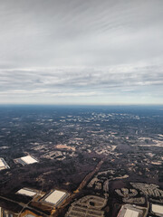 aerial view of new york city. downtown on a day with good weather.