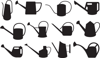 Obraz premium Illustration of different watering cans isolated on white