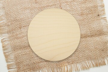 Round blank wooden disc mockup for baby milestones, baby name sign or wood coaster for engraving...