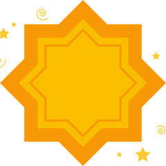 a yellow hanging lamp decoration to complement the decoration of the Eid al-Fitr celebration
