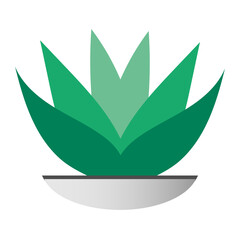 Beautiful flat illustration with green houseplant on white background for lifestyle design. Plant floral vector design. Spring garden decoration.